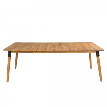 Gwada - Table de jardin 210x100cm en bois massif et métal