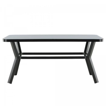 Mattia - Table de jardin 160x90cm en aluminium gris