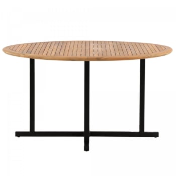 Bagua - Table de jardin ronde 140cm en bois et métal