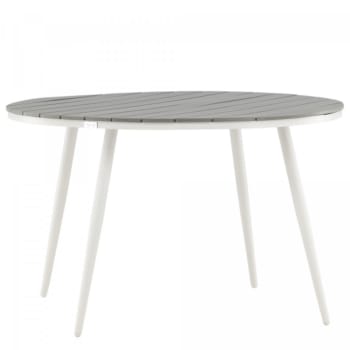 Martina - Table de jardin ronde 120cm en bois gris