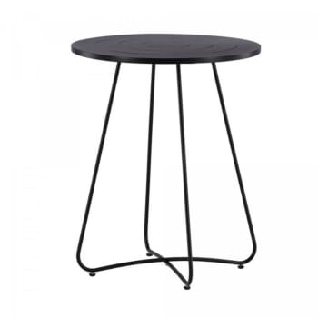 Colombes - Table de jardin ronde en métal noir 60cm