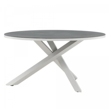 Oriapa - Table de jardin ronde 140cm en aluminium