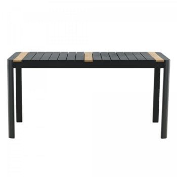 Agama - Table de jardin 150x90cm en aluminium et teck noir