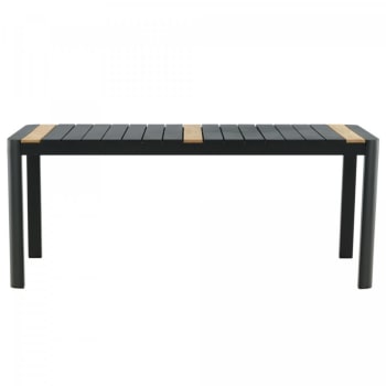 Madryn - Table de jardin 200x100cm en aluminium et bois noir