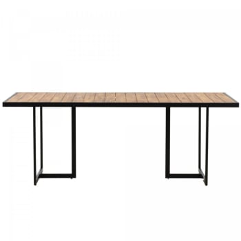 Mendoza - Table de jardin moderne 200x100cm en bois et métal
