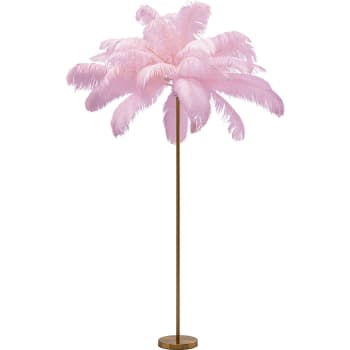 Plumes - Lámpara de pie plumas rosa 165cm