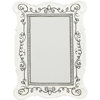 Favola - Miroir en polyrésine noire et blanche 67x50