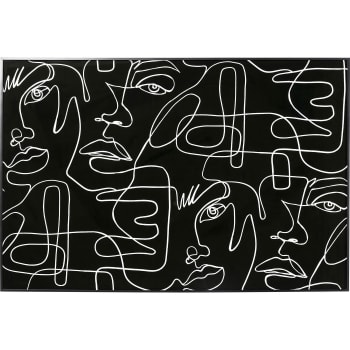 Faccia Arte - Affiche encadrée visages en papier noir et blanc 150x100