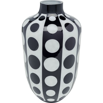 Brillar - Vase en verre noir et blanc H45