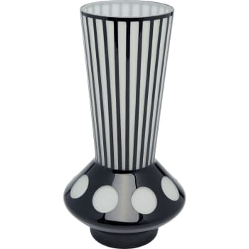 Brillar - Vase en verre noir et blanc H40