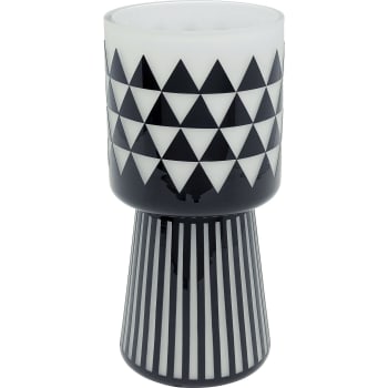 Brillar - Vase en verre noir et blanc H31