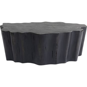 Table basse souche d'arbre en fibre de verre noire