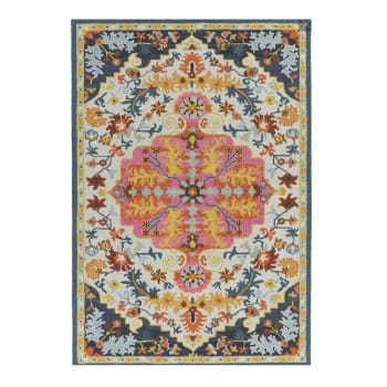 BONDI MEDAILLON - Tapis de salon en laine multicolore 120x170 cm