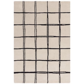 RENO - Tapis de salon en laine blanc 120x170 cm