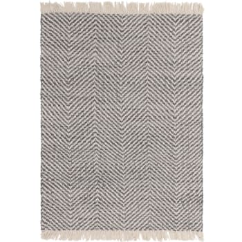 VIGA - Tapis de salon en jute gris 120x170 cm