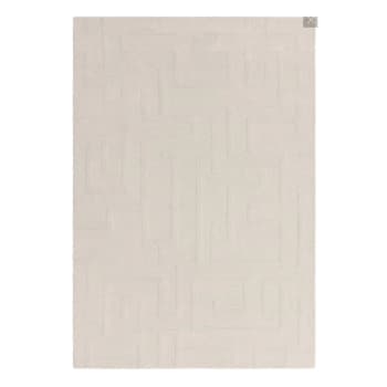 ZEMA - Tapis de salon en laine blanc cassé 120x170 cm
