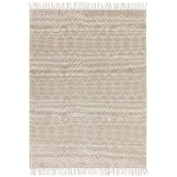 SAGRA - Tapis de salon en laine beige 160x230 cm