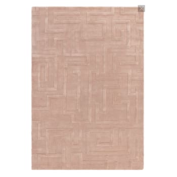 ZEMA - Tapis de salon en laine rose 160x230 cm