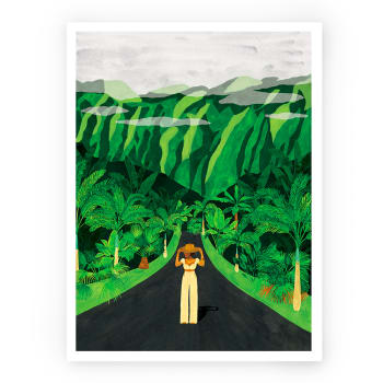 Affiche illustrée motif Hawaï 30x40 cm