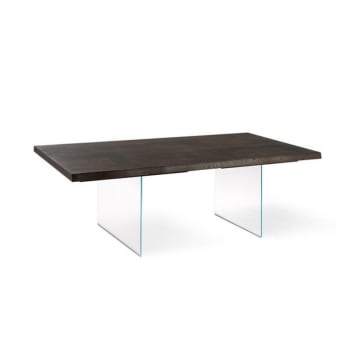 SNOOKER - Tavolo piano in legno Nero gambe vetro da 6 posti cm 160x90 76h