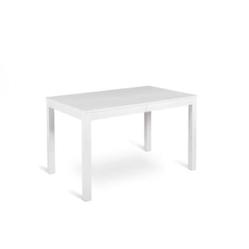 TRAFFIC - Tavolo da pranzo allungabile Bianco gambe legno 8 posti cm210x80 76h