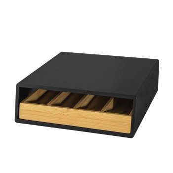 Boîte de rangement effet bois noir