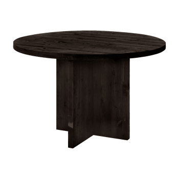 Tokyo - Table à manger ronde en bois de sapin noir de Ø110x75cm