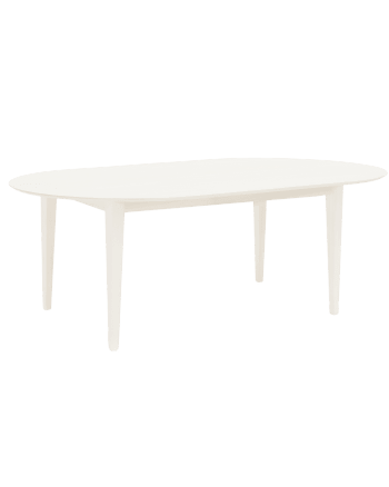 Frida - Mesa de comedor de madera maciza blanca 180x80cm