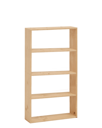 Saura - Estantería de madera maciza con 3 estantes tono medio 80,2x144,1cm