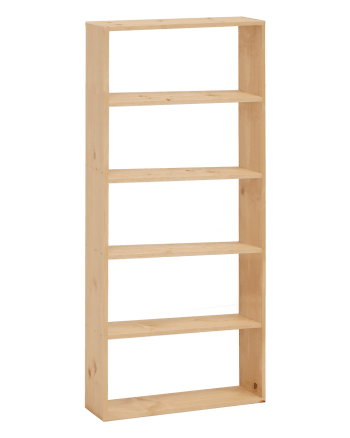 Saura - Estantería de madera maciza con 4 estantes tono medio 80,2x179,6cm