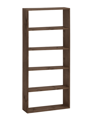 Saura - Estantería de madera maciza con 4 estantes nogal 80,2x179,6cm
