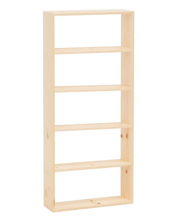 Saura - Estantería de madera maciza con 4 estantes natural 80,2x179,6cm