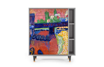 CHARING CROSS BRIDGE BY ANDRE DEAIN - Buffet  multicolore 2 tiroirs et 2 portes L 94 cm