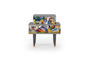IMPROVISATION 26 BY WASSILY KANDINSKY - Table de chevet multicolore 2 tiroirs L 58 cm