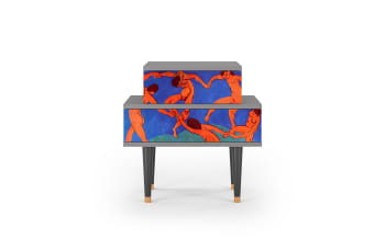 THE DANCE BY HENRI MATISSE - Table de chevet multicolore 2 tiroirs L 58 cm