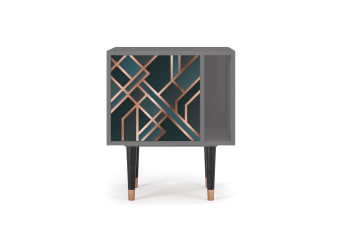 BRONZE CROSSROAD - Table de chevet bleu-vert 1 porte L 58 cm