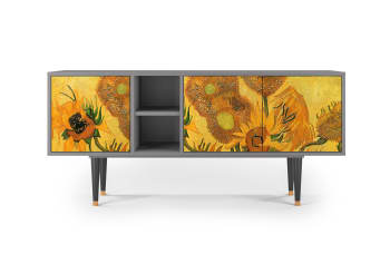 SUNFLOWERS BY VINCENT VAN GOGH - Mueble de TV amarillo 3 puertas  L 150 cm