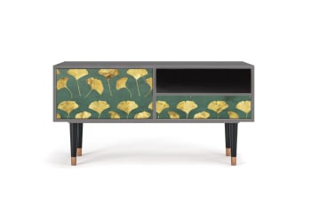 GINGKO LEAVES - Mueble de TV verde y amarillo 1 cajón y 1 puerta  L 115 cm