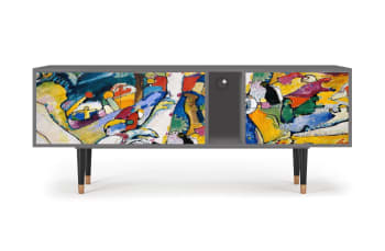 IMPROVISATION 26 BY WASSILY KANDINSKY - Mueble de TV multicolores 2 cajones y 2 puertas  L 170 cm