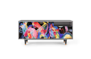 KANDINSKY - Meuble TV  multicolore 2 tiroirs et 2 portes L 125 cm
