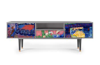 CHARING CROSS BRIDGE BY ANDRE DEAIN - Mueble de TV multicolores 2 cajones y 1 puerta  L 170 cm