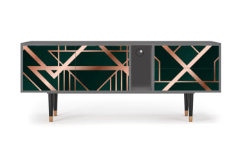 EMERALD GATSBY - Mueble de TV verde 2 cajones y 2 puertas  L 170 cm
