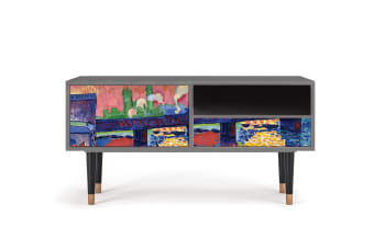 CHARING CROSS BRIDGE BY ANDRE DEAIN - Mueble de TV multicolores 1 cajón y 1 puerta  L 115 cm