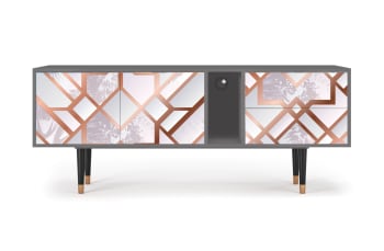 PASTEL FAIRYTALE - Mueble de TV rosa claro 2 cajones y 2 puertas  L 170 cm