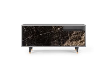 NIGHT ABYSS - Mueble de TV negro 2 cajones y 2 puertas  L 125 cm