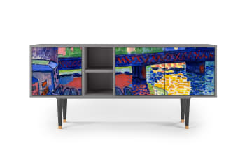 CHARING CROSS BRIDGE BY ANDRE DEAIN - Meuble TV  multicolore 3 tiroirs L 150 cm