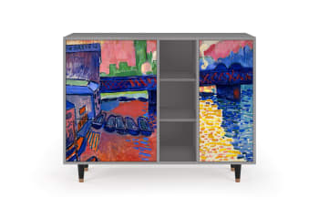 CHARING CROSS BRIDGE BY ANDRE DEAIN - Buffet  multicolore 3 tiroirs et 1 porte L 125 cm