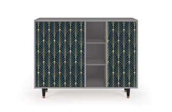 FLOWER OF THE NILE - Buffet  bleu et jaune 3 tiroirs et 1 porte L 125 cm