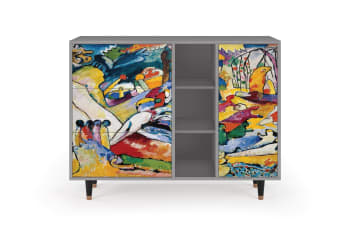 IMPROVISATION 26 BY WASSILY KANDINSKY - Buffet  multicolore 3 tiroirs et 1 porte L 125 cm