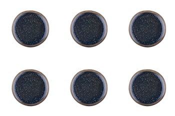 Reactiv - Lot de 6 petites assiettes en grès bleu D16